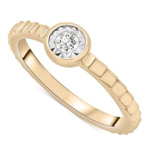 Diamond Miracle Plate Textured Ring in Gold Vermeil